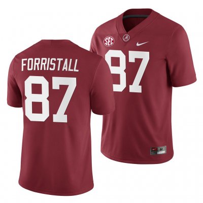 Men's Alabama Crimson Tide #87 Miller Forristall Crimson 2019 NCAA Home Game College Football Jersey 2403LSUK8